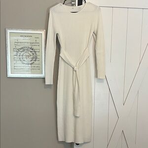 Elegant Cream Knit Dress